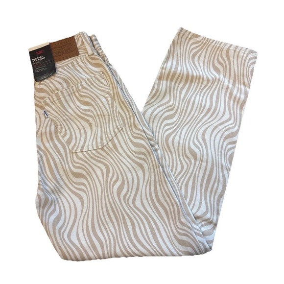 Levi's Denim - Levi's Women's Ribcage Straight Ankle Jeans 726930114 Wavy Lines Size 23x27 Boho